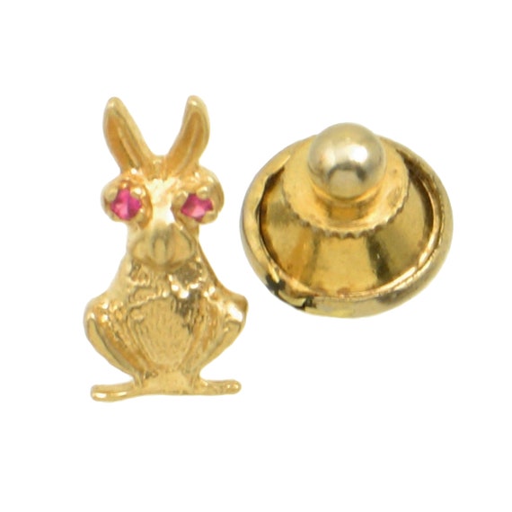 Vintage 14K Gold Tie Tack - Unusual Kangaroo or R… - image 3