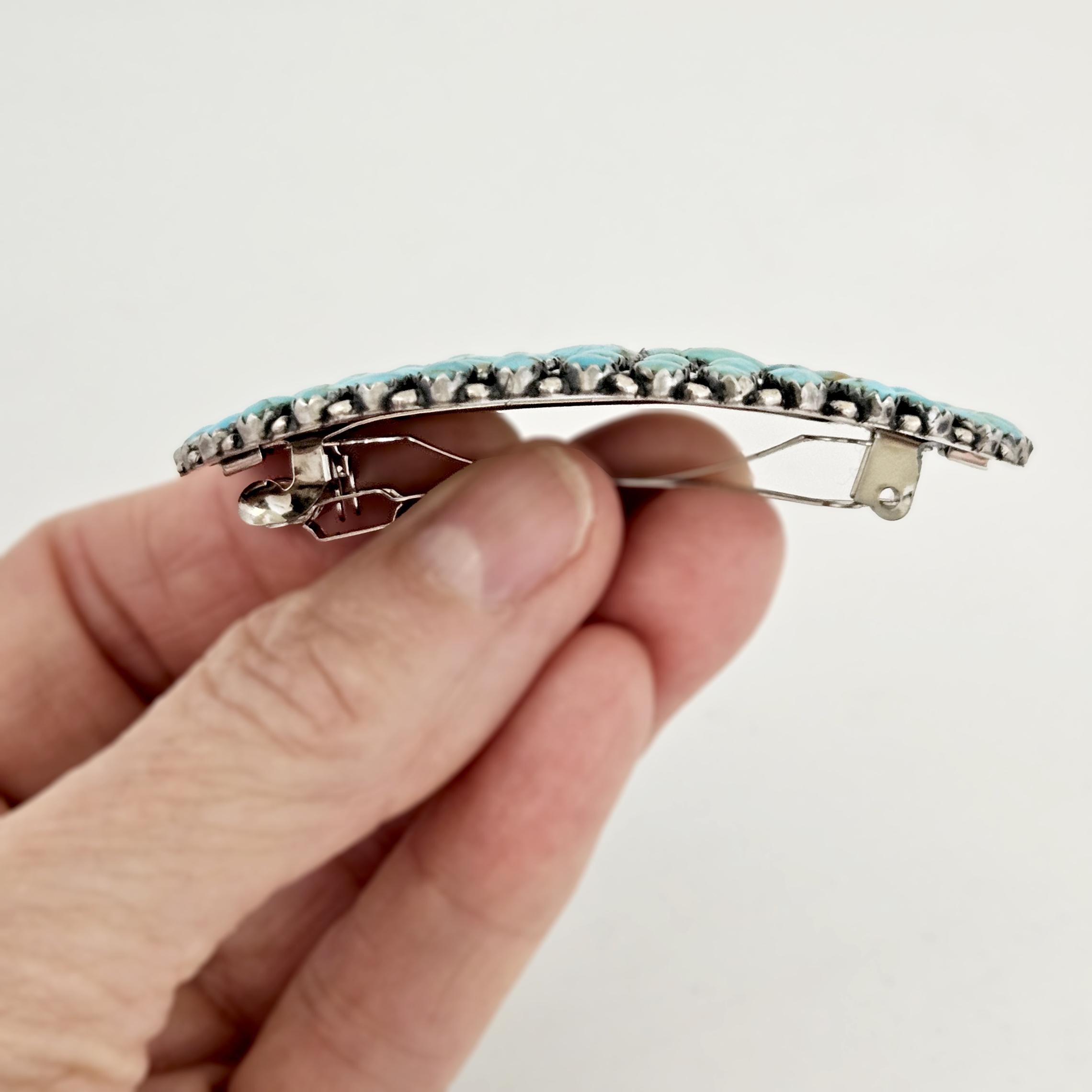 Vintage Signed Southwestern Turquoise Sterling Silver 