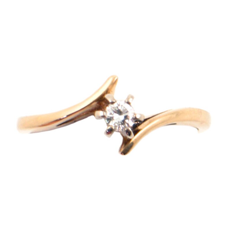 Size 5 Vintage 14K Gold /& Diamond Engagement Ring Classic Solitaire Diamond Ring