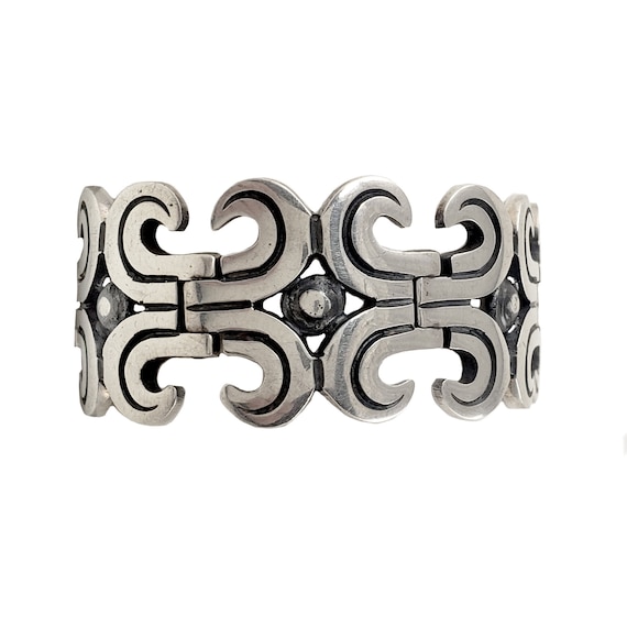 Vintage Mexican Sterling Silver Bracelet - Styliz… - image 1