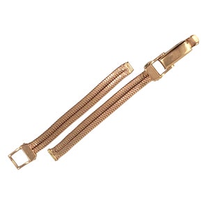 Vintage 14K Rose Gold Ladies Watch Band - Double Snake Chain - 5 1/8&quot; Long