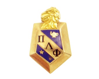 10K Gold Pi Lambda Phi Badge - Vintage Fraternity Pledge Pin - 9/16" Tall