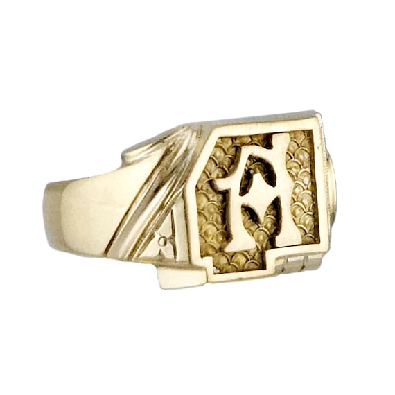 Distinctive A Initial Ring in Solid 10K Gold - Vi… - image 1