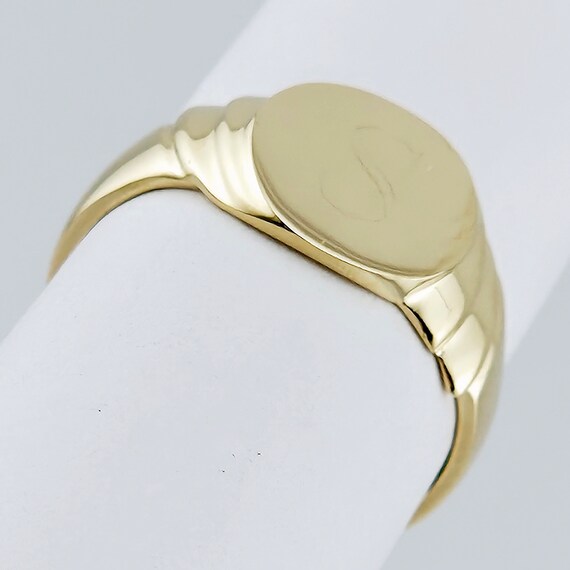 Solid 14K Gold Signet Ring with Subtle Initial S … - image 7