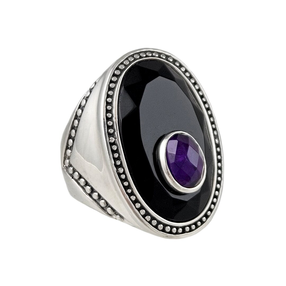 Sterling Silver Long Oval Ring - Choose Your Color, .925 Solid Silver Jewelry - View #7