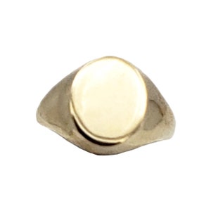 Solid 10K Gold Signet Ring - Vintage Initial Ring Ready To Monogram - Size 6.25