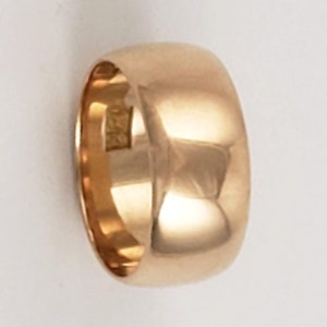 18K Gold Wedding Band 1/4 ozt. Ladies Vintage Wedding Ring Wide Band Size 6 image 7