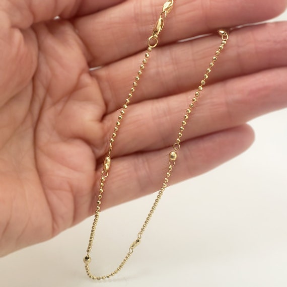 Sexy 14K Gold Bead Chain Anklet with Hearts - 10 … - image 10