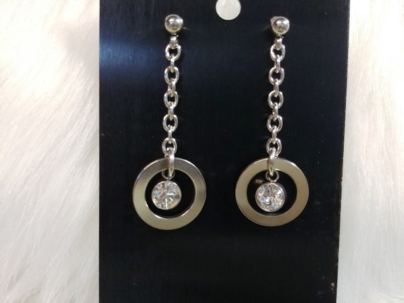 Stainless Steel Symbolic O Ring Earrings with Personalized Swarovski Birthstone Crystal Setting, BDSM Jewelry, DDLG