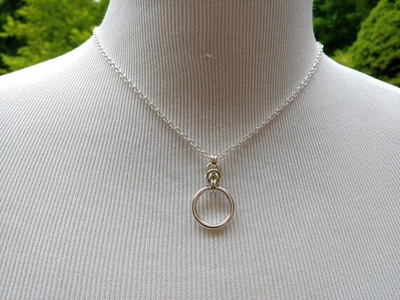 925 Sterling Silver Discreet Symbolic O Ring Necklace, BDSM Submissive Day Collar, DDLG, Eternal Love Necklace