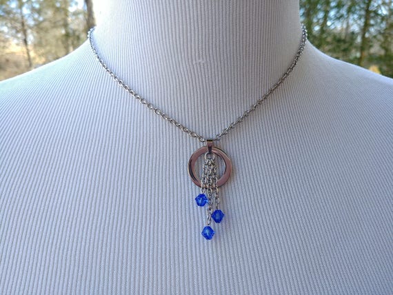 24/7 Wear Discreet Symbolic O Ring Day Collar Necklace with Swarovski Crystals, BDSM Submissive Collar, DDLG, Petite Cable Chain Necklace