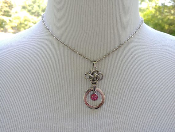 24/7 Wear Discreet Symbolic O Ring Day Collar Necklace with Personalized Swarovski Birthstone Crystal Options, BDSM Submissive Collar, DDLG