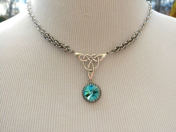 24/7 Wear Discreet Symbolic O Ring/Triquetra Day Collar Necklace, Personalized Swarovski Birthstone Crystal, BDSM Submissive Collar, DDLG