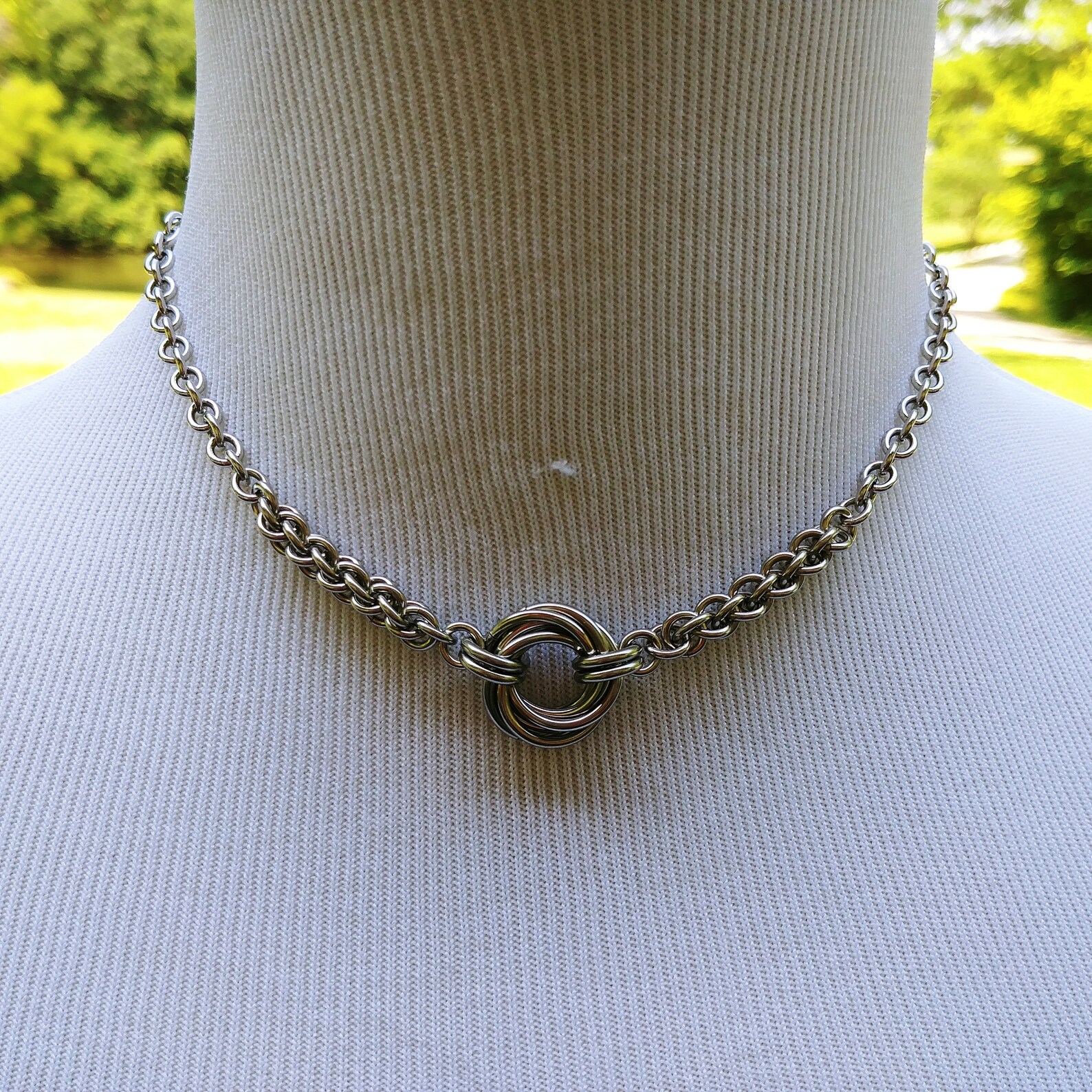 Discreet Symbolic O Ring Day Collar Necklace With Hex Lock Etsy