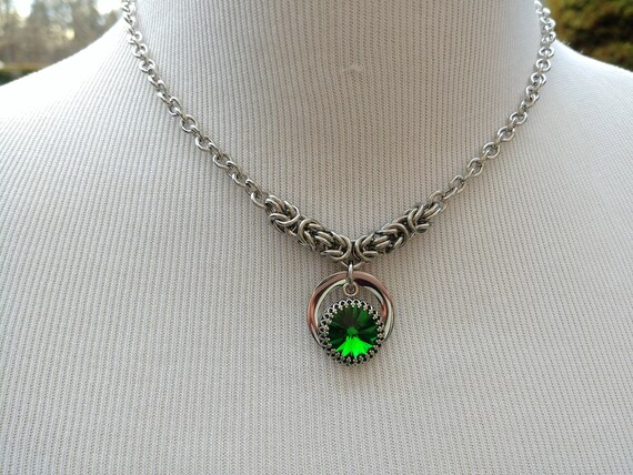 24/7 Wear Discreet Symbolic O Ring Day Collar Necklace, Personalized Swarovski Birthstone Crystal, BDSM Submissive Collar, DDLG