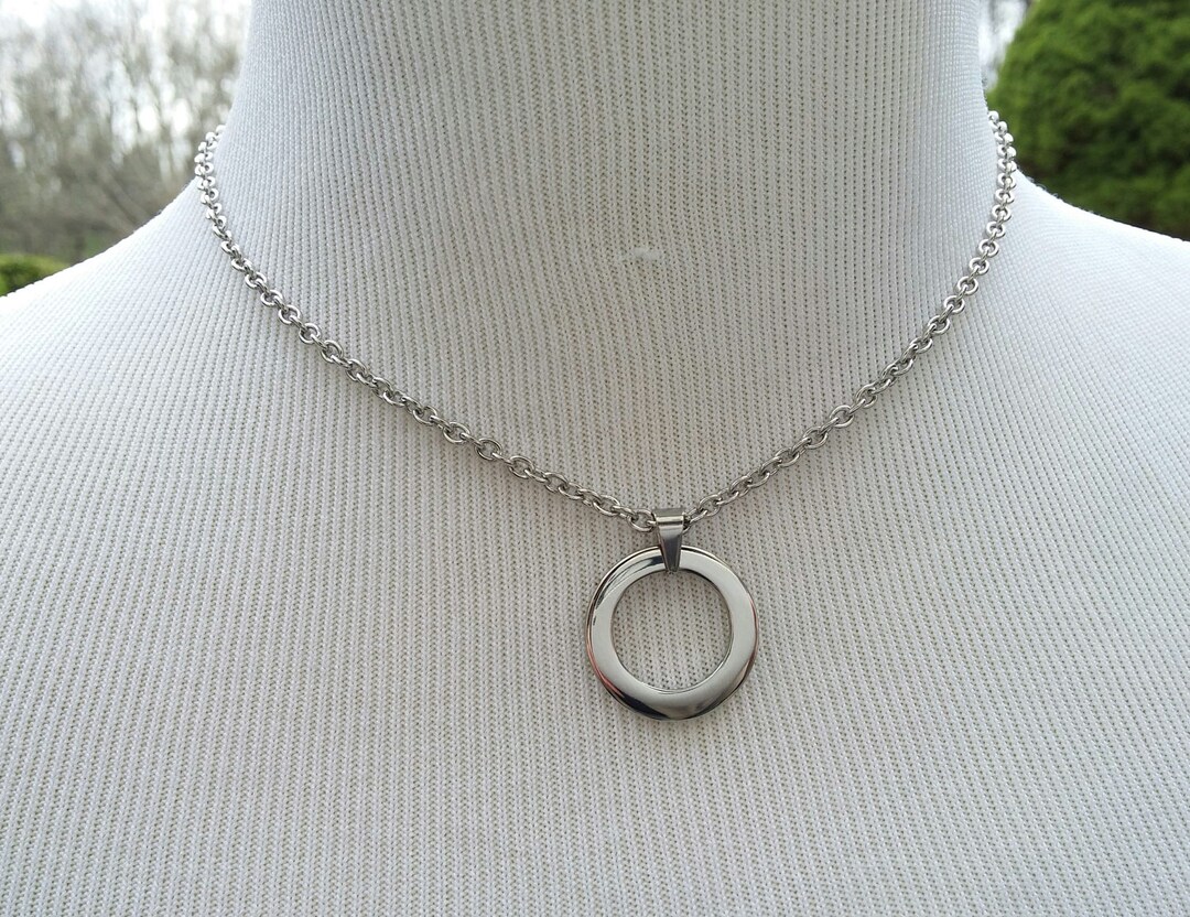 Discreet Symbolic O Ring Day Collar Necklace, BDSM Submissive Day