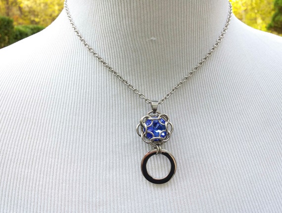 24/7 Wear Discreet Symbolic O Ring Day Collar Necklace with Personalized Swarovski birthstone Crystal, BDSM Submissive Slave Collar, DDLG