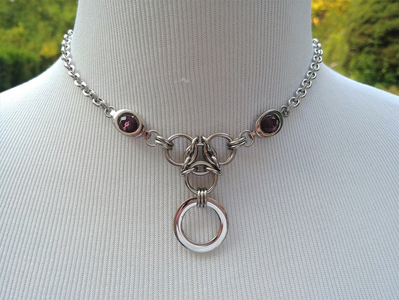 Discreet Symbolic O Ring Day Collar Necklace With Hex Lock Etsy