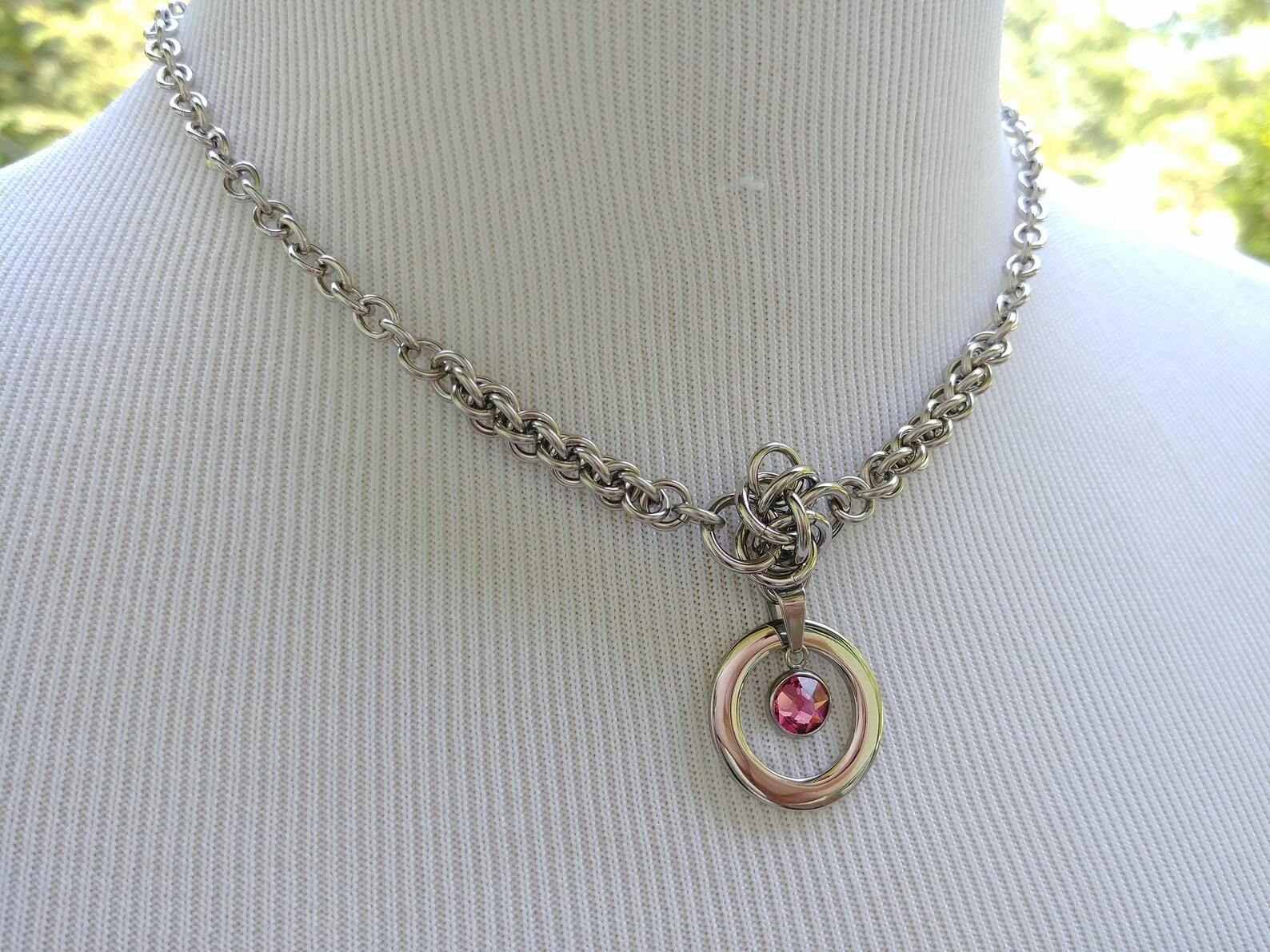 Discreet Symbolic O Ring Day Collar Necklace With Hex Lock Etsy