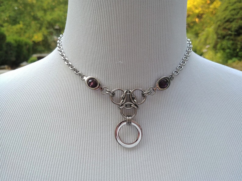 Discreet Symbolic O Ring Day Collar Necklace With Hex Lock Etsy