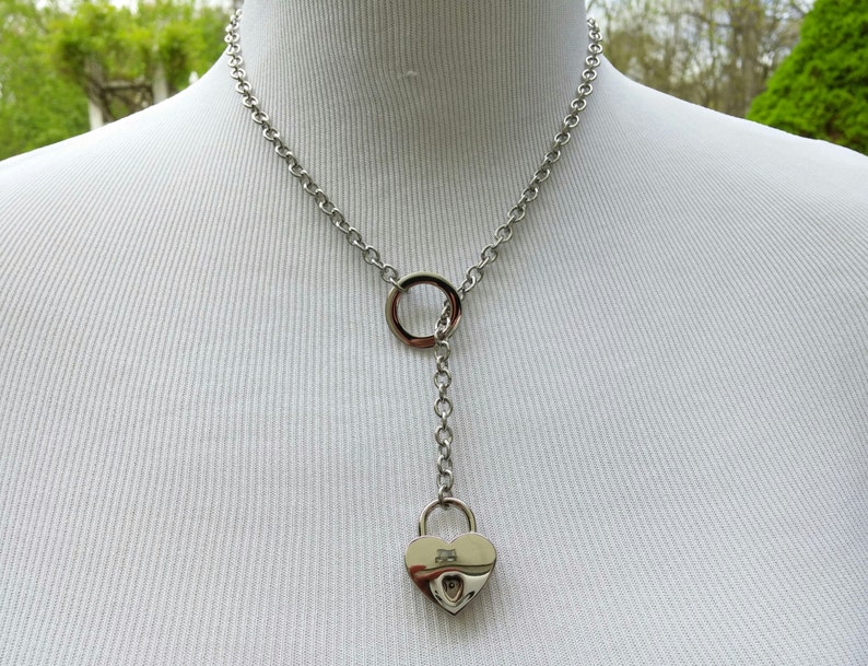 Discreet Locking Lariat Style Day Collar Necklace BDSM Etsy