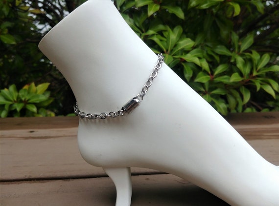 Stainless Steel Submissive Locking Anklet Chain Anklet Ankle