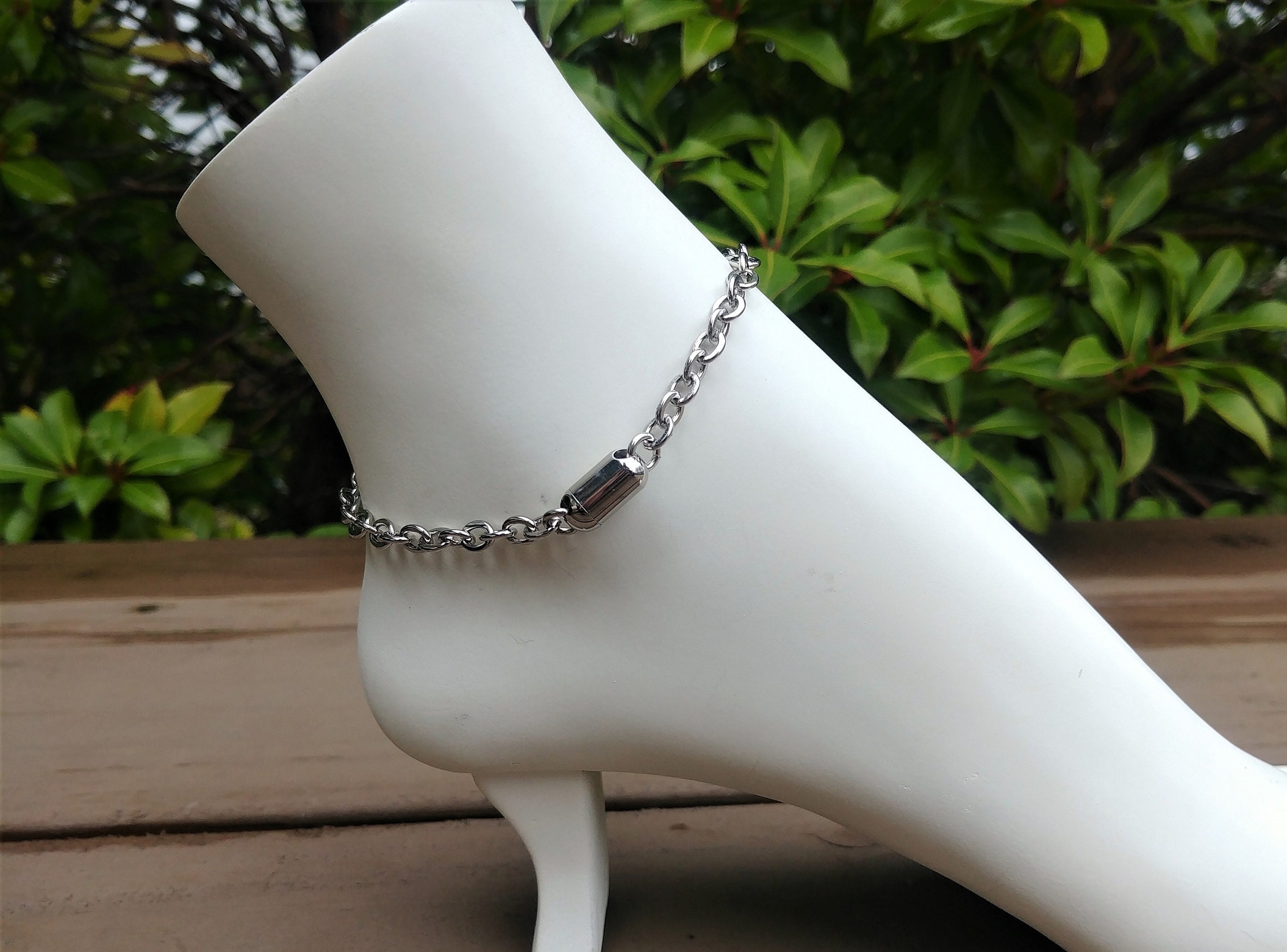 Stainless Steel Submissive Locking Anklet Chain Anklet Ankle - Etsy