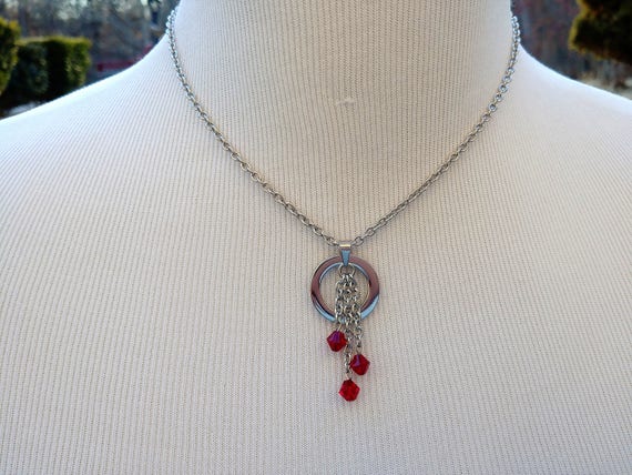24/7 Wear Discreet Symbolic O Ring Day Collar Necklace with Swarovski Crystals, BDSM Submissive Collar, DDLG, Petite Chain Necklace, Siam