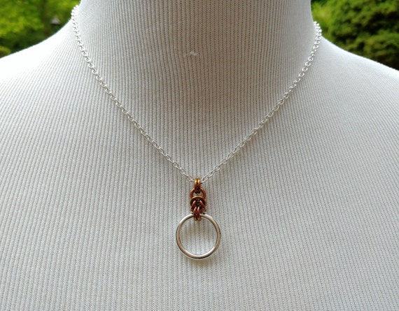 925 Sterling Silver Discreet Symbolic O Ring Necklace, BDSM Submissive Day Collar, DDLG, Eternal Love Necklace, Color Options Available