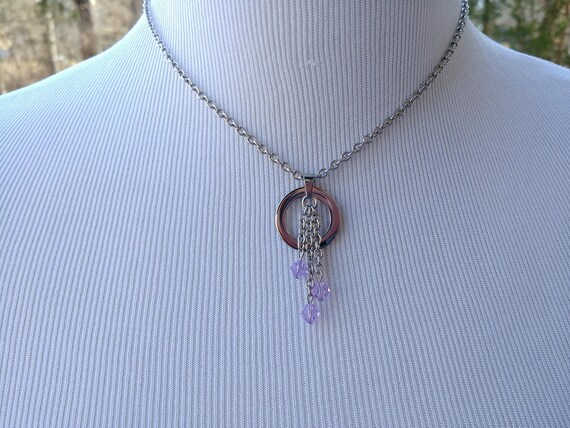 24/7 Wear Discreet Symbolic O Ring Day Collar Necklace with Swarovski Crystals, BDSM Submissive Collar, DDLG, Petite Cable Chain Necklace