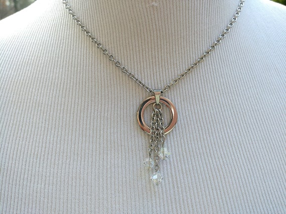 24/7 Wear Discreet Symbolic O Ring Day Collar Necklace with Swarovski Crystals, BDSM Submissive Collar, DDLG, Petite Cable Chain Necklace