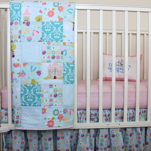 Ella Princess Crib Bedding / Blue Princess Crib Set / Princess Bedding / Fairytale Crib Set / Blue Princess Crib Set