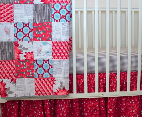 red crib skirt