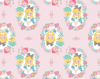 Alice in Wonderland Crib Sheet/ Pink Crib Sheet/ Pink Alice in Wonderland Changing Pad Cover/