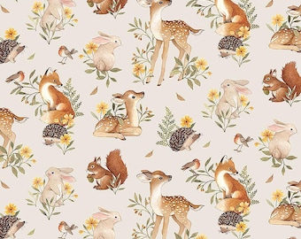 Woodland Crib Sheet, Fawn & Friends Nursery Decor