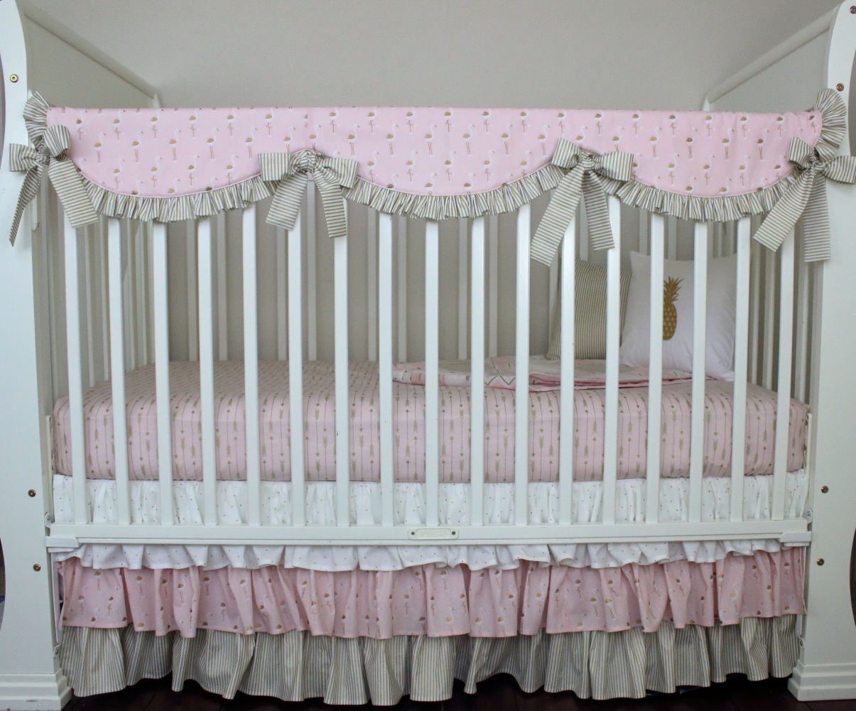 rose gold crib bedding