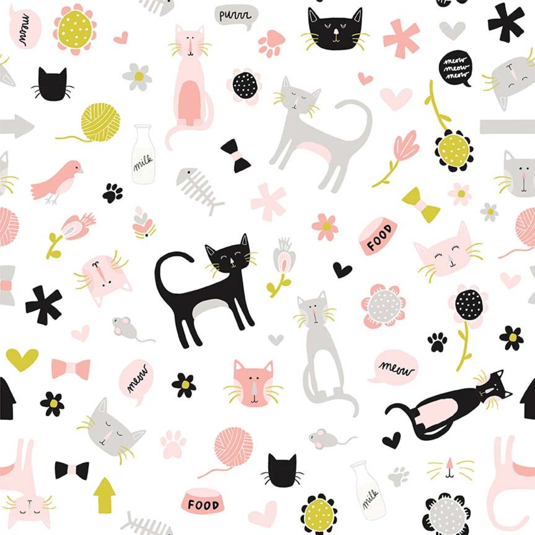 Cat Crib Sheet/ Cat Baby Bedding/ Kitten Nursery/ Cat Themed Etsy