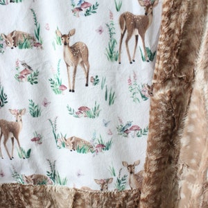 Fawned of You Minky Blanket / Fawn Blanket / Deer Blanket / Woodland Blanket
