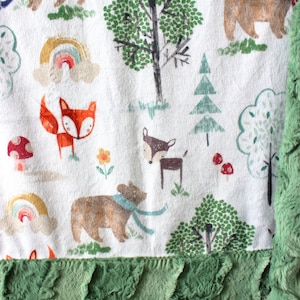 All That Wander Minky Blanket / Woodland Blanket / Deer Blanket / Bear Blanket