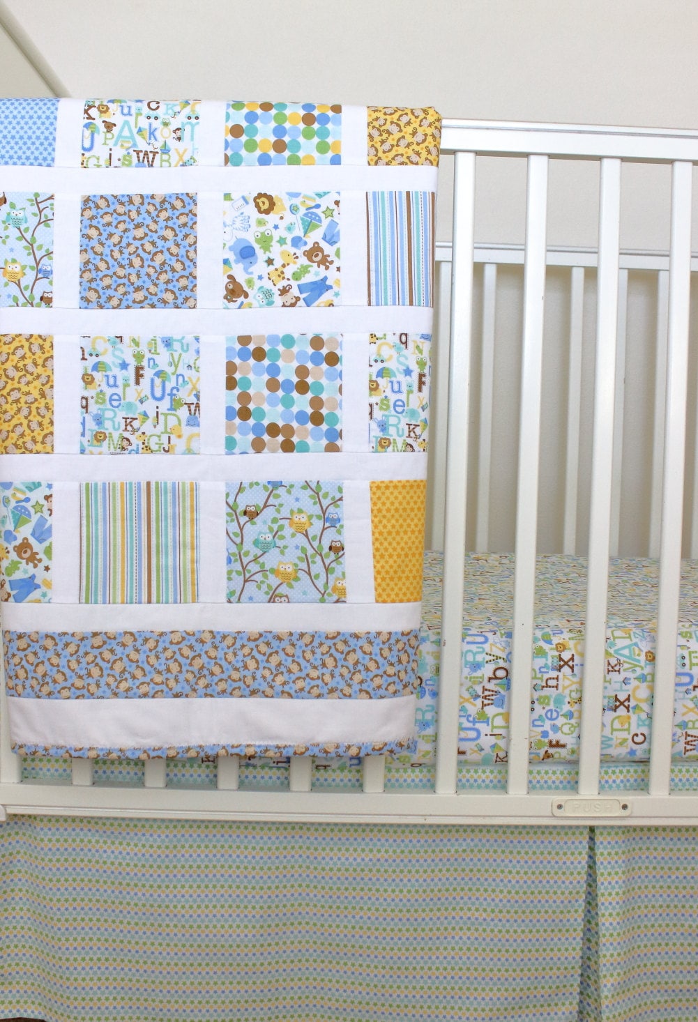 Baby Boy Crib Bedding Monkey Crib Bedding Owl Crib Bedding Etsy