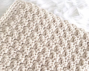 Neutral Crochet Baby Blanket - Baby Shower Gift - Baby Boy - Baby Girl - Nursery - Newborn Keepsake Afghan