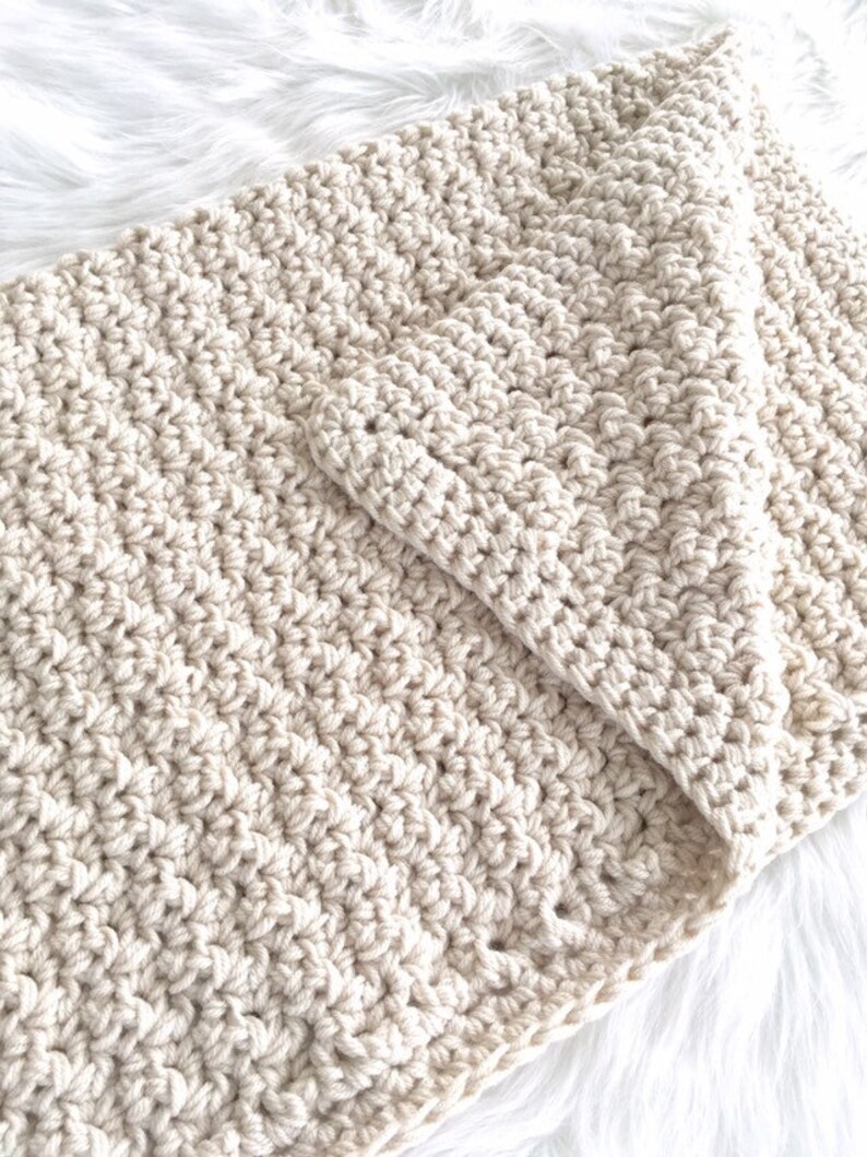 Neutral Crochet Baby Blanket Baby Shower Gift | Etsy