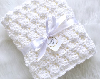 Crochet Pattern Baby Blanket Easy Shell Stitch Afghan- Chunky