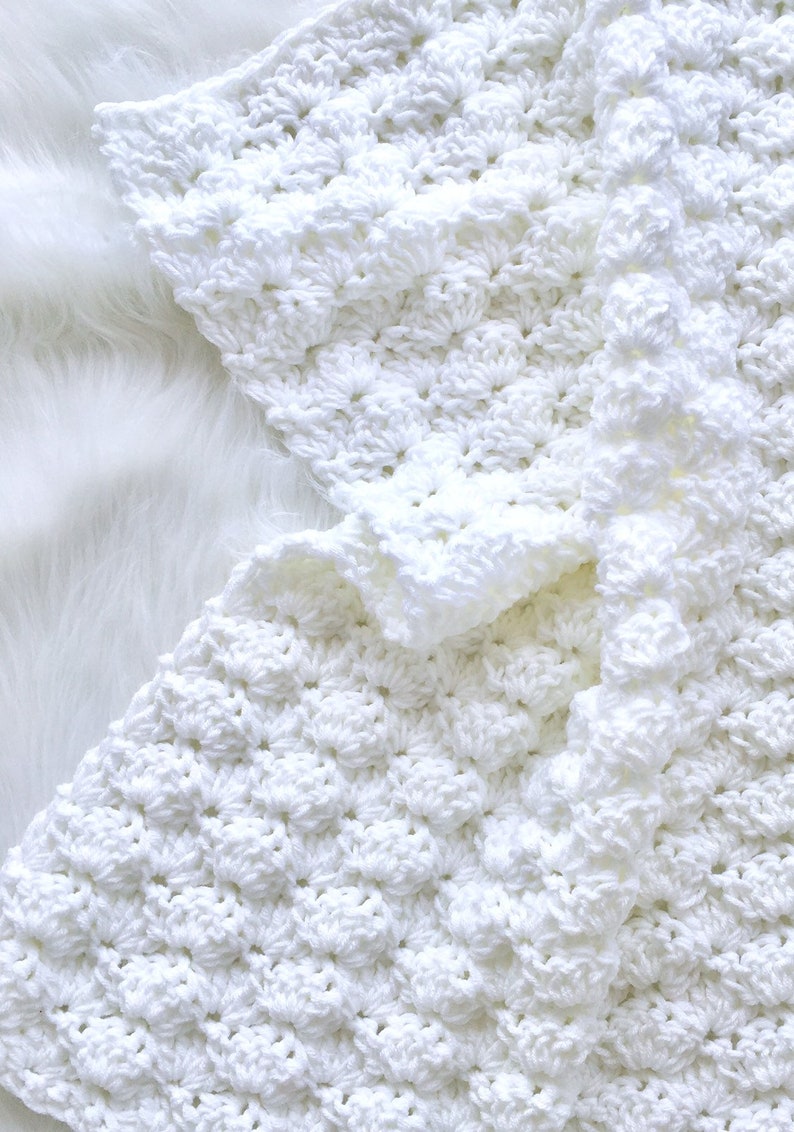 Moses Basket Blanket White Crochet Baby Blanket Boy or Girl Etsy