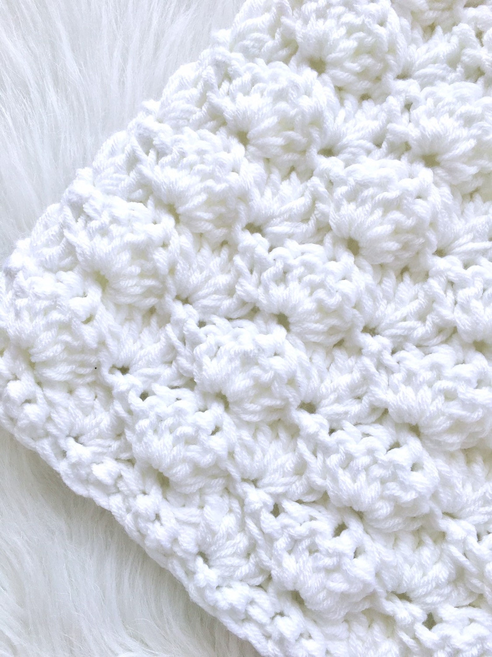 Moses Basket Blanket White Crochet Baby Blanket Boy or Girl Etsy