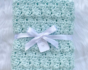 Handmade Crochet Baby Blanket: Soft Acrylic Afghan, Custom Colors
