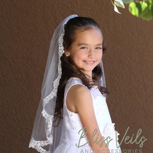 1 Layer Scalloped Lace Edge First Communion Veil