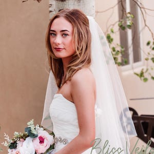Angel Cut Wedding Veil: Soft Tulle, Fingertip to Cathedral Length