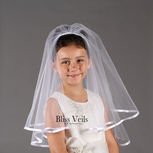 First Communion Headband and Veil - Fast Shipping!