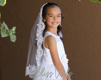 Beautiful Handmade Lace Edge Communion Veil - Fast Shipping!